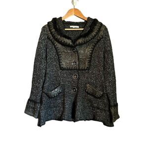 Cleo wool & mohair blend button up cardigan‎